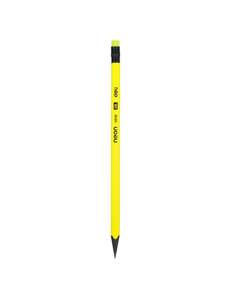 DLEU54600-12,Creion grafit cu guma fara lemn hb neon Deli - Set 12