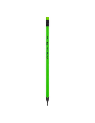 DLEU54600-12,Creion grafit cu guma fara lemn hb neon Deli - Set 12