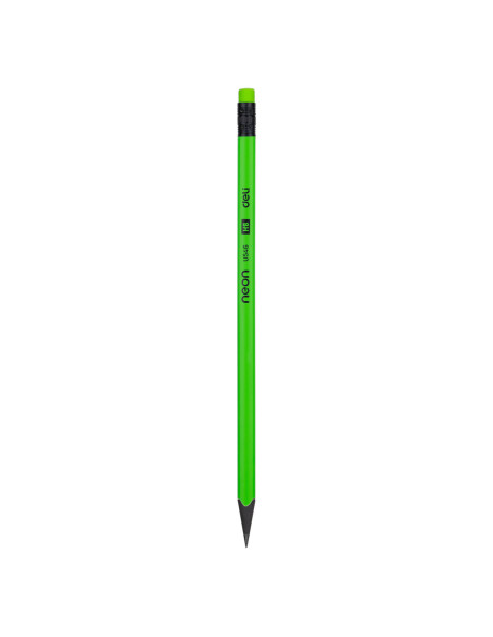 DLEU54600-12,Creion grafit cu guma fara lemn hb neon Deli - Set 12