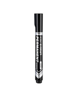 DLEU216-BK-12,Marker permanent negru varf rotund 2.5mm Deli - Set 12