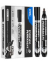 DLEU216-BK-12,Marker permanent negru varf rotund 2.5mm Deli - Set 12