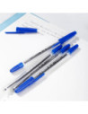 DLEQ6STR-BL-50,Pix unica folosinta 0.7mm transparent albastru Deli - Set 50