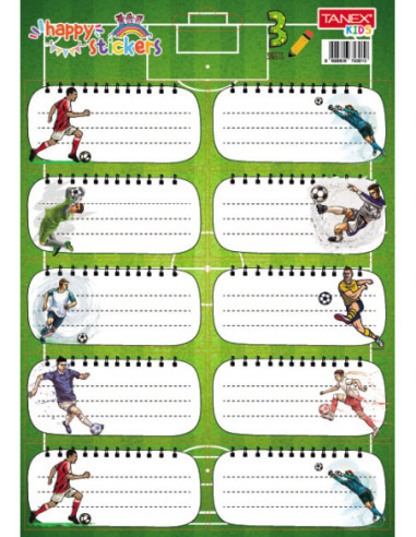 TWTLS804,Etichete scolare 30/set fotbal tls-804 Tanex