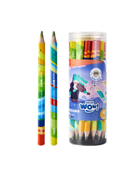 DLEC103-8,Creion colorat multicolor jumbo Deli - Set 8