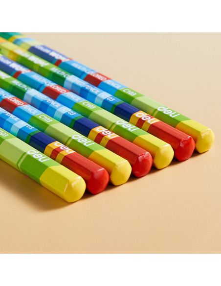 DLEC103-8,Creion colorat multicolor jumbo Deli - Set 8