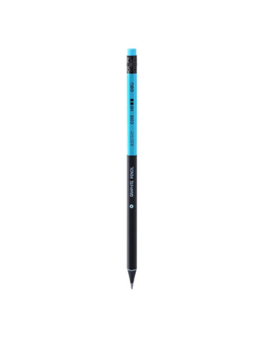 DLEC019HB-12,Creion grafit cu guma lemn negru hb Deli - Set 12