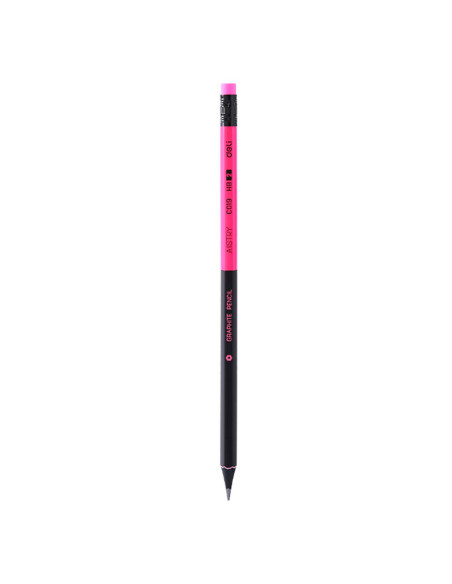 DLEC019HB-12,Creion grafit cu guma lemn negru hb Deli - Set 12