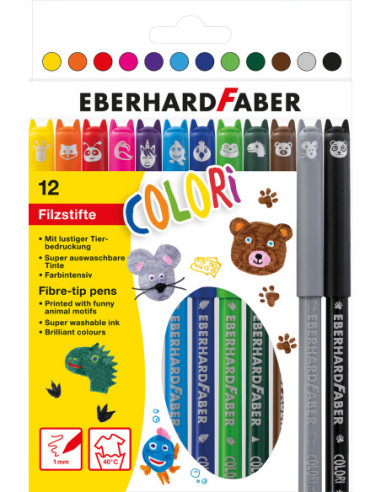 EF551112,Carioci 12 culori animale Eberhard faber