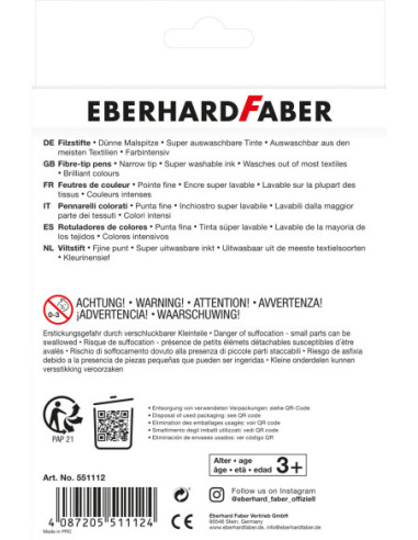 EF551112,Carioci 12 culori animale Eberhard faber