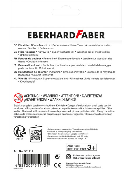 EF551112,Carioci 12 culori animale Eberhard faber