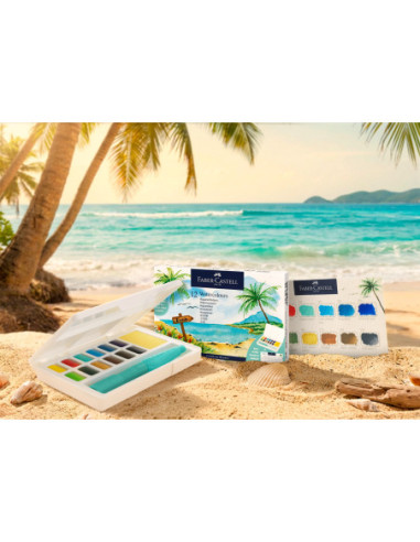 FC169714,Acuarele 12 culori tropical creative studio Faber-castell