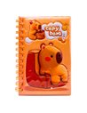 Notes B6 cu arc, 60 file, liniatura dictando, Motiv Capybara 3D, Modele asortate