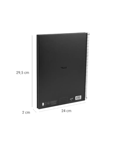 57142E80DWK,Caiet A4 80 file romana spira Negru Shadow MILAN