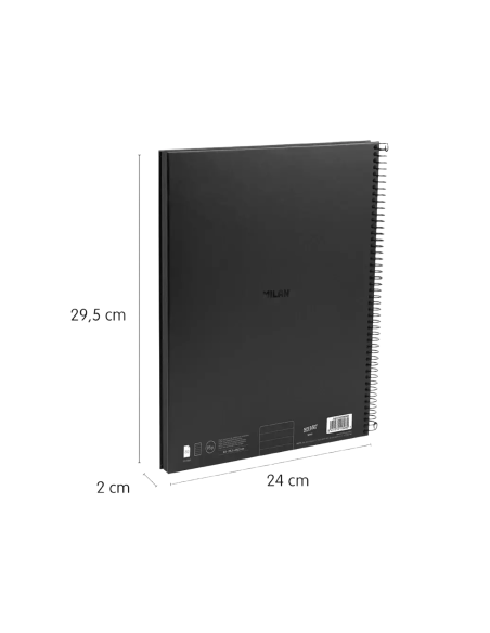 57142E80DWK,Caiet A4 80 file romana spira Negru Shadow MILAN