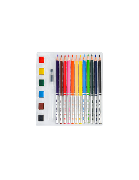 CC613,Creion color 12 Culori+ 6 Pastile Acuarela DACO