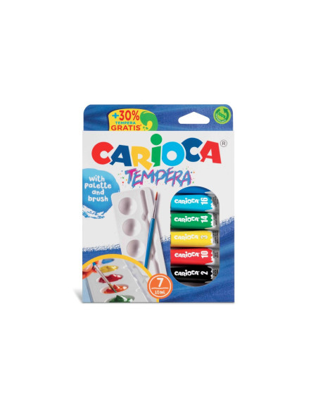 SD-SKP184,Acuarele tempera Carioca 7 culori 10 ml cu tavita si pensula