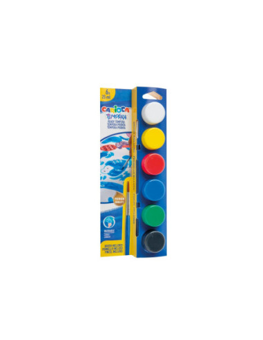 SD-SKP265,Acuarele tempera Carioca 6 culori x 25 ml + pensula pe blister