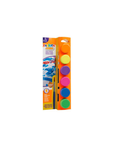 SD-SKP267,Acuarele tempera Carioca Neon 6 culori x 25 ml + pensula pe blister