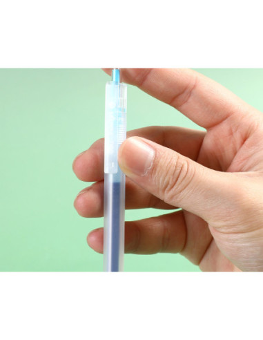 DLEG118-WB-12,Pix cu gel cu mecanism 0.5mm bleu Deli - Set 12