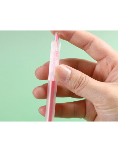 DLEG118-LP-12,Pix cu gel cu mecanism 0.5mm roz deschis Deli - Set 12