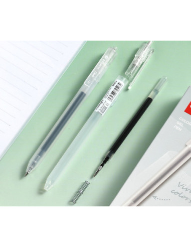 DLEG118-GY-12,Pix cu gel cu mecanism 0.5mm gri Deli - Set 12