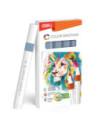 DLEC193A-DG-6,Marker acrilic gri inchis color emotion Deli - Set 6