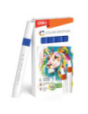 DLEC193A-BL-6,Marker acrilic albastru color emotion Deli - Set 6