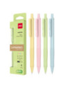 DLEQ42E-BK,Set 4 pixuri cu mecanism 0.7mm corp pastel negru longreen plastic reciclat Deli