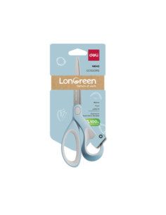 DLEM642,Foarfeca birou 18cm culori pastel longreen plastic reciclat Deli