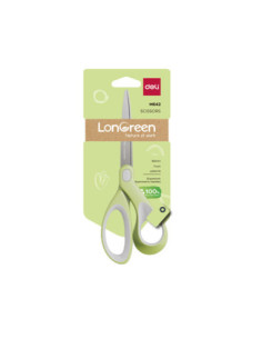 DLEM642,Foarfeca birou 18cm culori pastel longreen plastic reciclat Deli 2