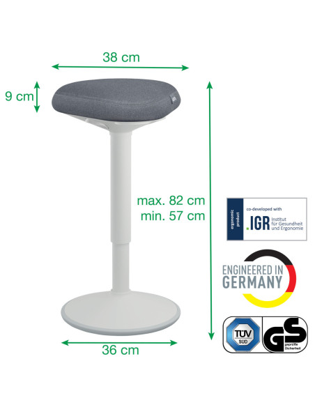 LZ65450085,Scaun ergonomic reglabil 57-82cm gri pastel Leitz
