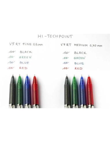 PBXRTV5R-10,Roller 0.5mm v5 rosu hi-tecpoint retractabil Pilot - Set 10