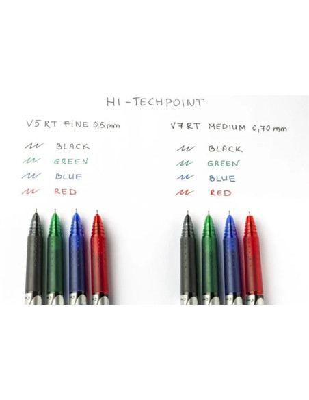 PBXRTV5R-10,Roller 0.5mm v5 rosu hi-tecpoint retractabil Pilot - Set 10