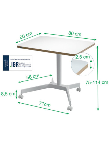 LZ65360001,Birou ergonomic pneumatic ajustabil pe inaltime ergo Leitz