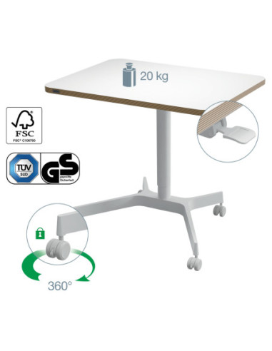 LZ65360001,Birou ergonomic pneumatic ajustabil pe inaltime ergo Leitz
