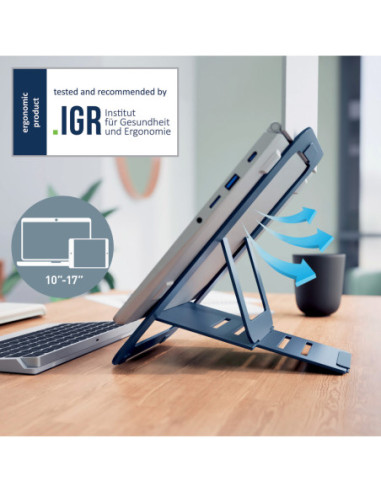LZ63460089,Suport ergonomic pentru laptop ajustabil gri carbune slim Leitz