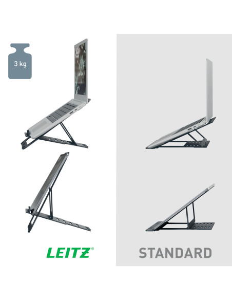 LZ63460089,Suport ergonomic pentru laptop ajustabil gri carbune slim Leitz