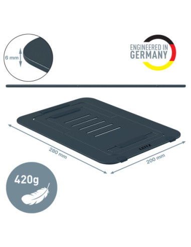 LZ63460089,Suport ergonomic pentru laptop ajustabil gri carbune slim Leitz