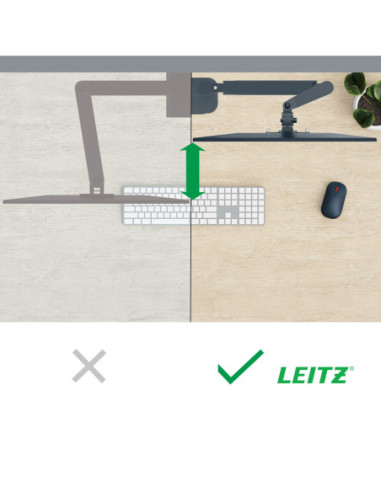 LZ65370089,Suport monitor 2 brate gri carbune Leitz