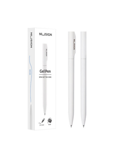 DLENS552-BLW-50,Pix cu gel cu mecanism 0.5mm albastru nusign corp alb Deli - Set 50