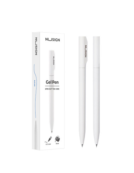 DLENS552-BLW-50,Pix cu gel cu mecanism 0.5mm albastru nusign corp alb Deli - Set 50