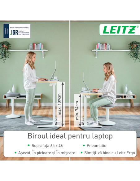 LZ65880001,Birou ergonomic pliabil ajustabil pe inaltime ergo Leitz