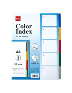 DLE5723A,Separatoare index plastic 1-5 Deli