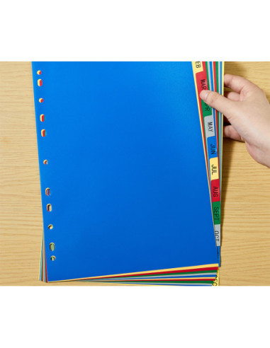 DLE5725B,Separatoare index plastic ian-dec Deli