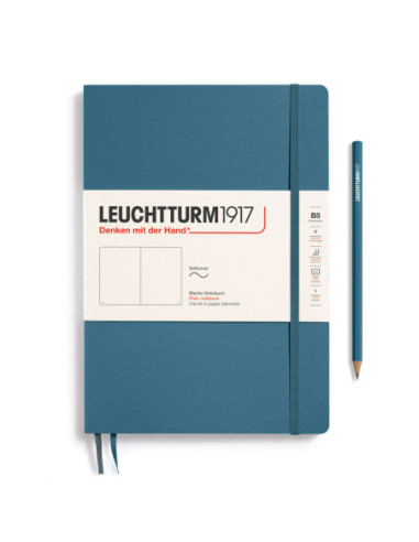 LT365636,Caiet b5 velin coperta flexibila albastru piatra Leuchtturm