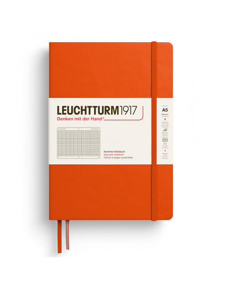 LT373984,Caiet a5 aritmetica coperta rigida portocaliu dovleac Leuchtturm