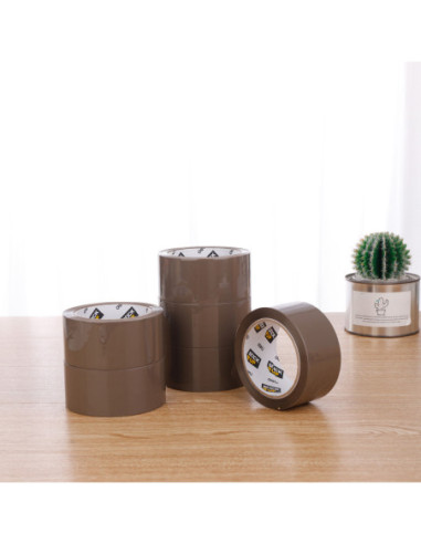 DLECA318-B-6,Banda adeziva maro 66m 48mm Deli - Set 6