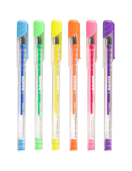 KO28216,Pix cu gel k11 0.4mm culori neon 6/set Kores