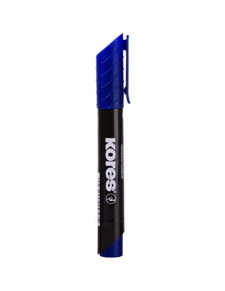 KO20733-12,Marker permanent albastru varf rotund 3mm eco Kores - Set 12
