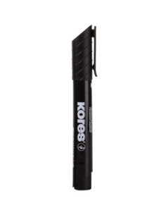 KO20736-12,Marker permanent negru varf rotund 3mm eco Kores - Set 12